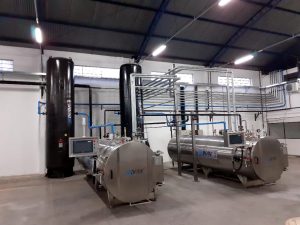 Panorama da instalação da autoclave para alimentos em bolsas